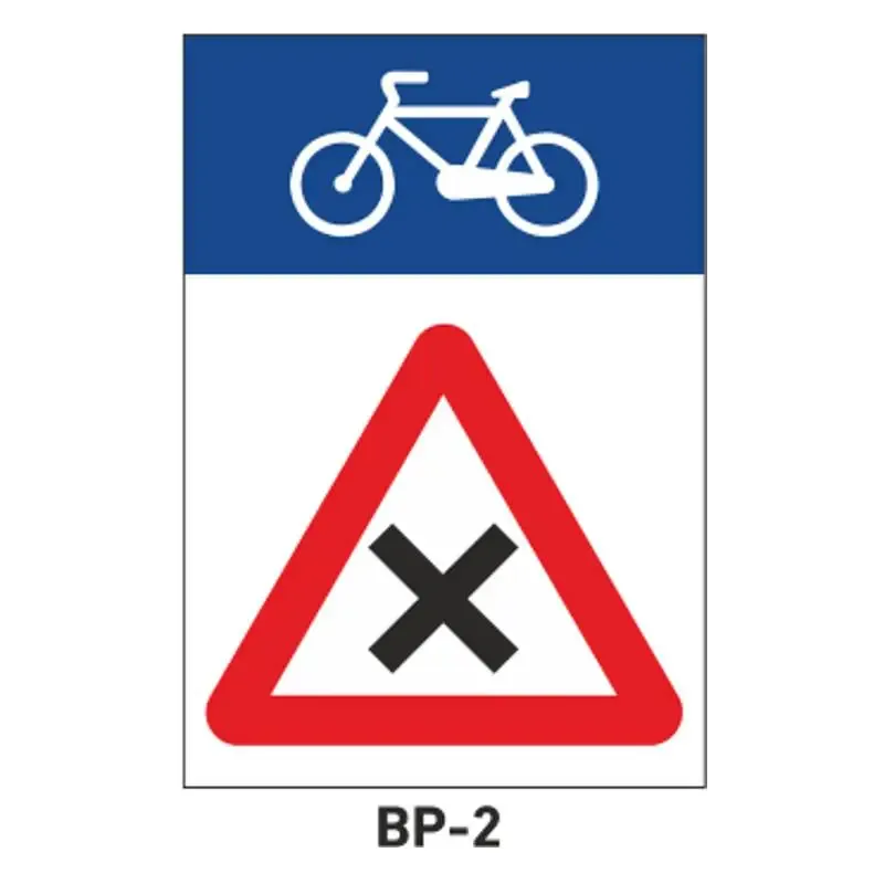 Señalización para ciclo-rutas – Intersección con prioridad derecha (P-2)