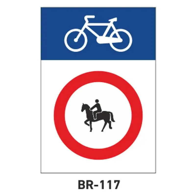 Señalización para ciclo-rutas – Acceso prohibido a animales de montura