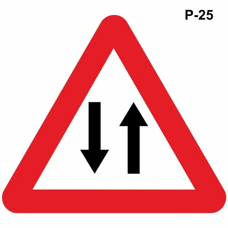 Señal circulación en los dos sentidos – ( P-25 )