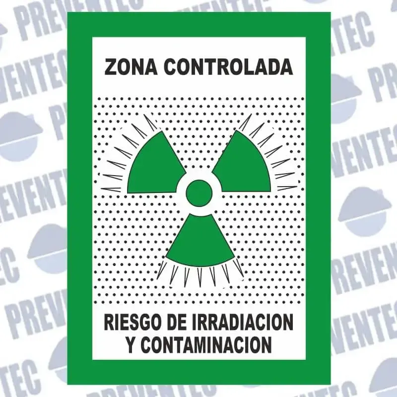 Señal Zona controlada, riesgo irradiación y contaminación
