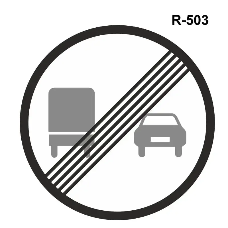 Fin de prohibición de adelantamiento de camiones ( R-503 )