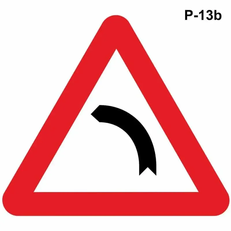 Curva peligrosa hacia la izquierda – P-13b