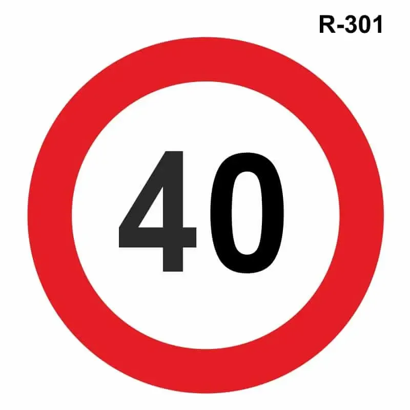 Velocidad máxima 40 km/h ( R-301 )