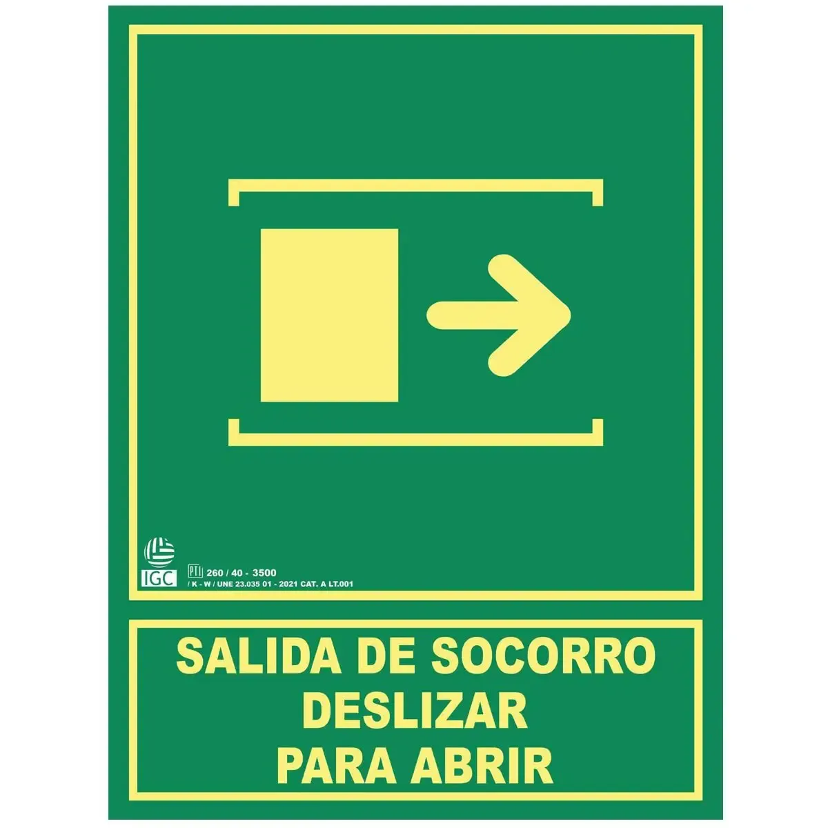 Salida de socorro : Deslizar para abrir
