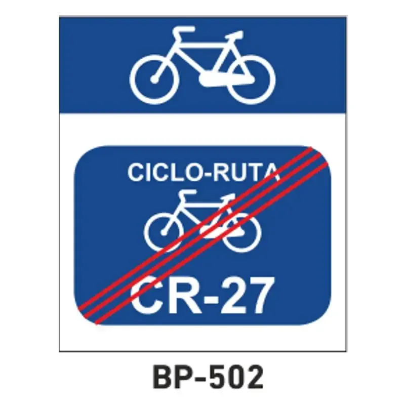 Señalización para ciclo-rutas – Fin de ciclo-ruta