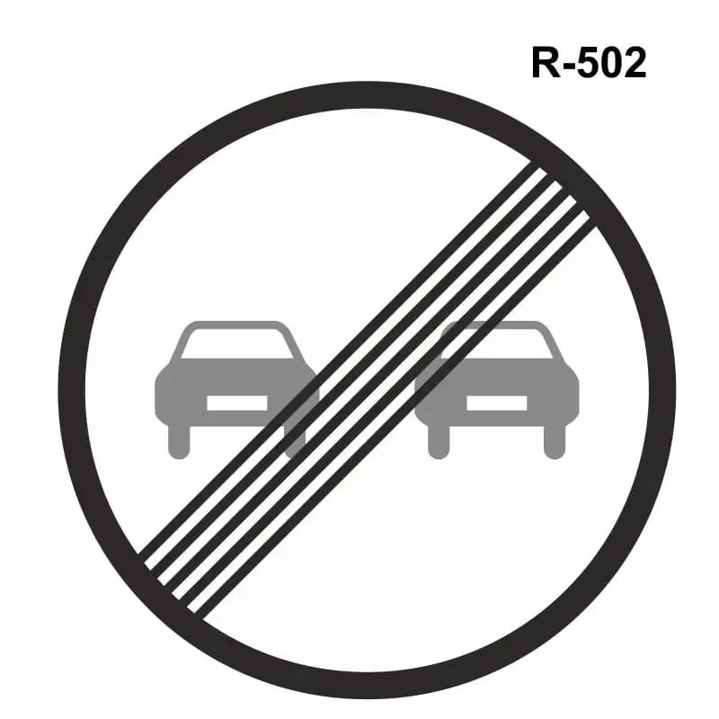 Fin prohibición de adelantamiento ( R-502 )