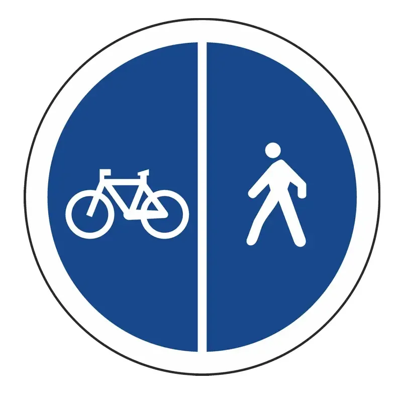 Señal vía reservada para ciclos y para peatones