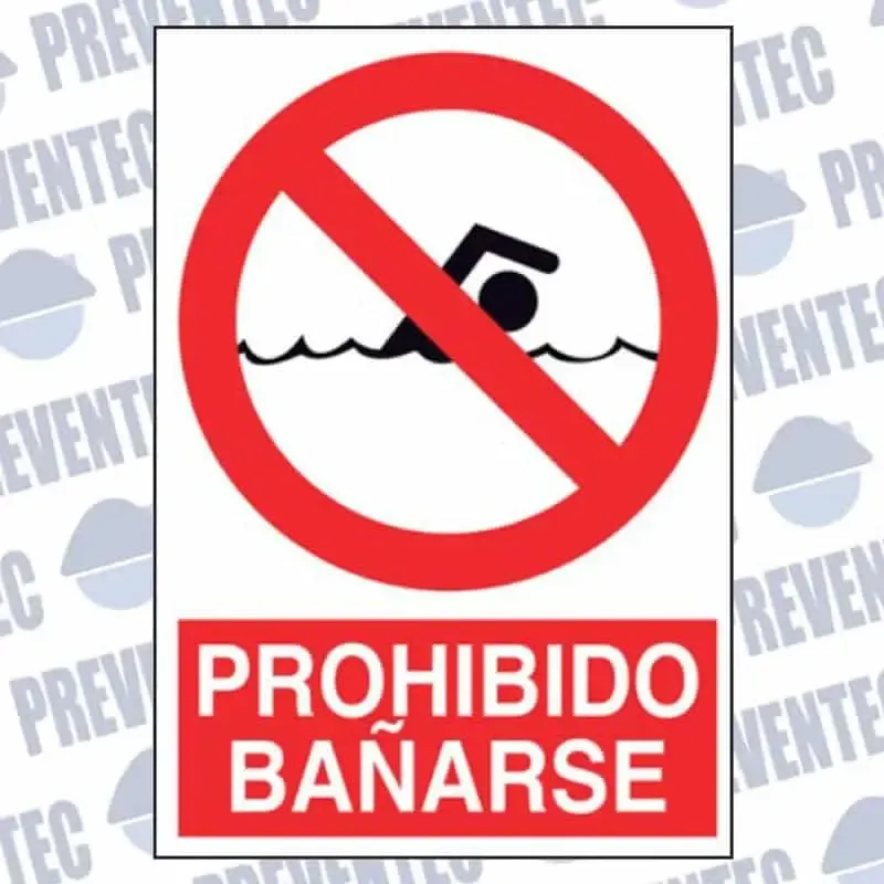 Señales de seguridad Prohibido bañarse