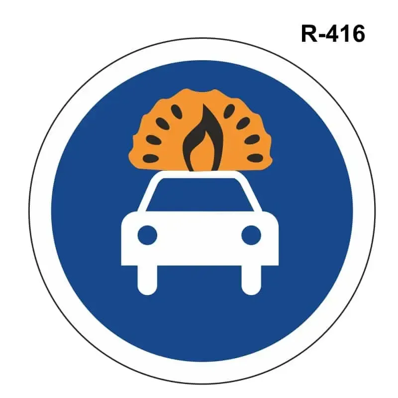 Calzada para vehículos que transporten mercancías explosivas o inflamables ( R-416 )