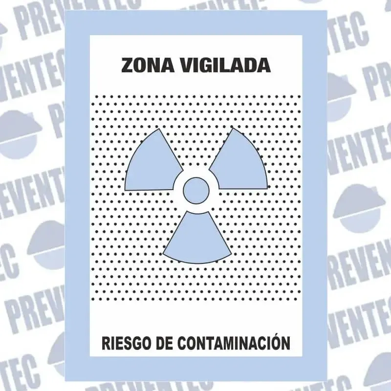 Señal Zona vigilada , riesgo contaminación