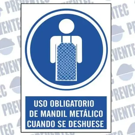Uso obligatorio de mandil metálico cuando se deshuese