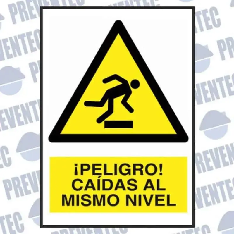 Señalización prevención : ¡ Peligro ! Caidas al mismo nivel