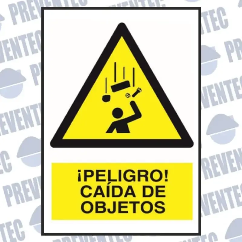 Señalización prevención : ¡ Peligro ! Caida de objetos