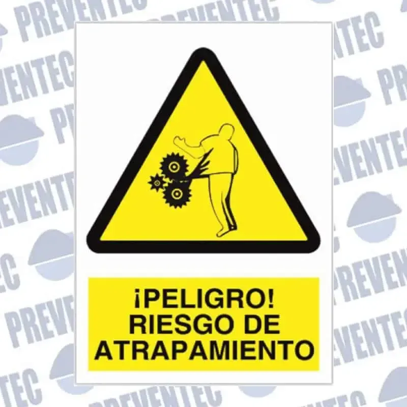 Señales de precaución : ¡ Peligro ! Riesgo atrapamiento