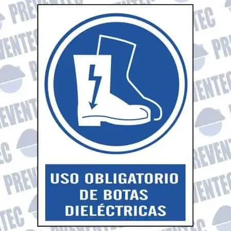 Señalización de obligación : Uso obligatorio de botas dieléctricas