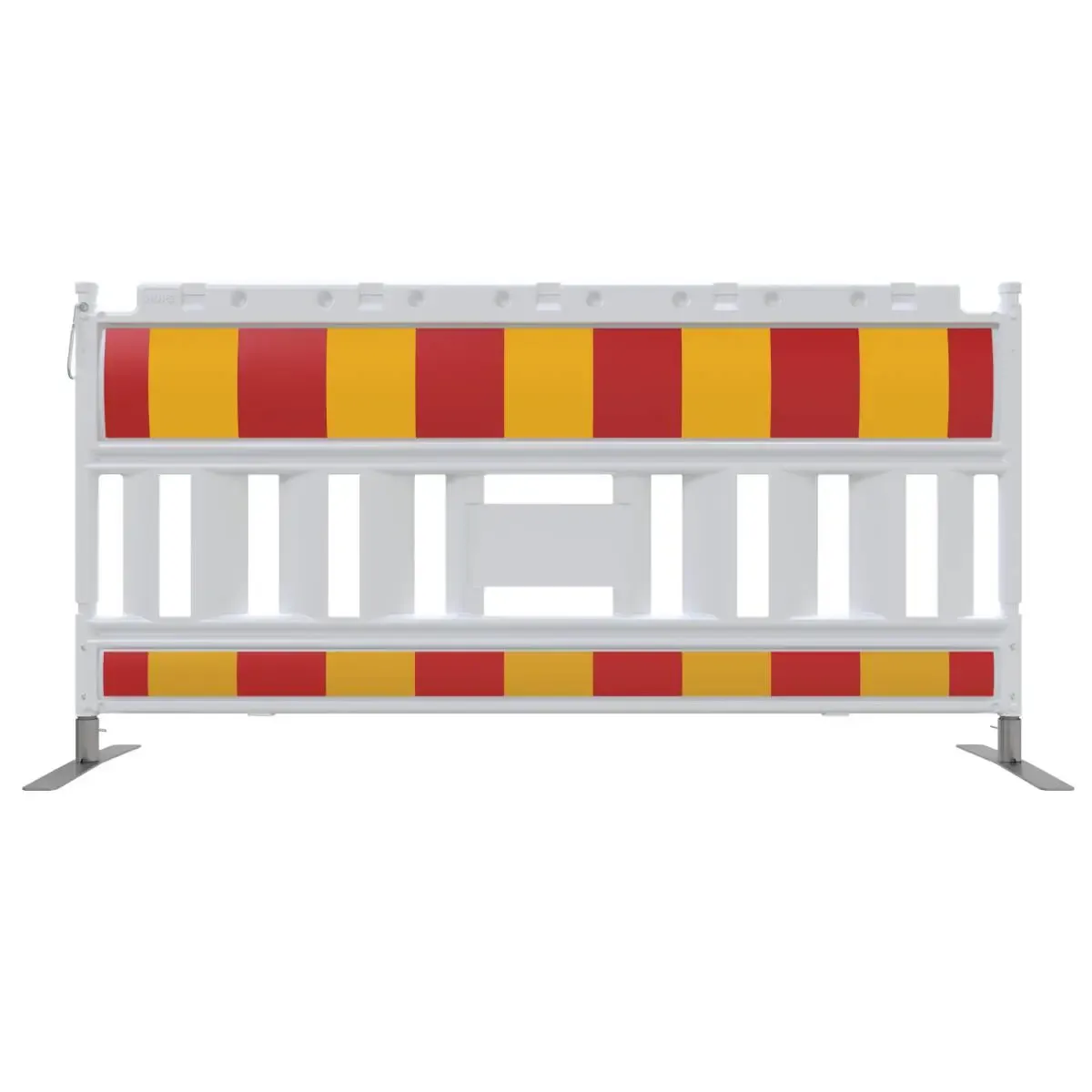 Valla de plástico Euro2 Schake con bandas rojas y amarillas