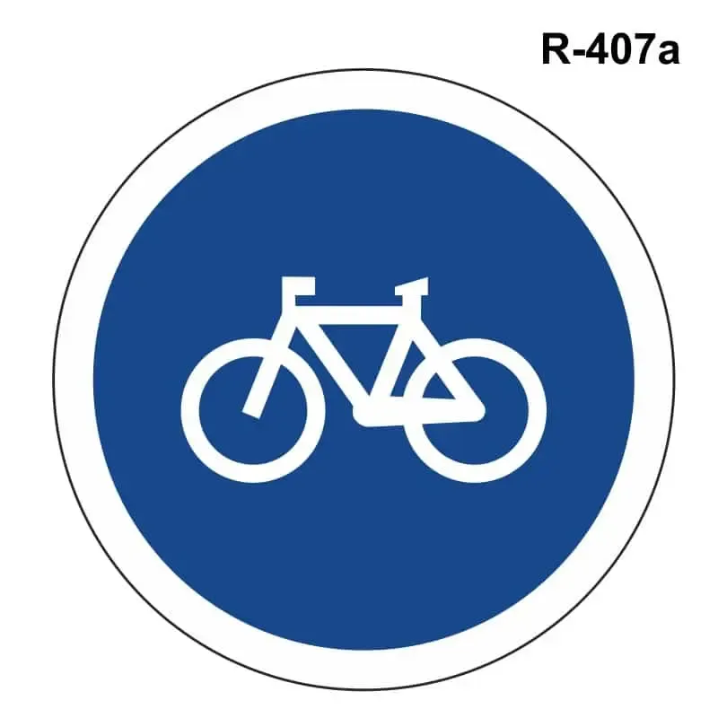 Vía reservada para ciclos o vía ciclista ( R-407 a )