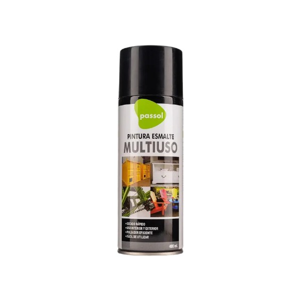 Spray Esmalte Secado Rápido Negro Opaco 400ml Passol