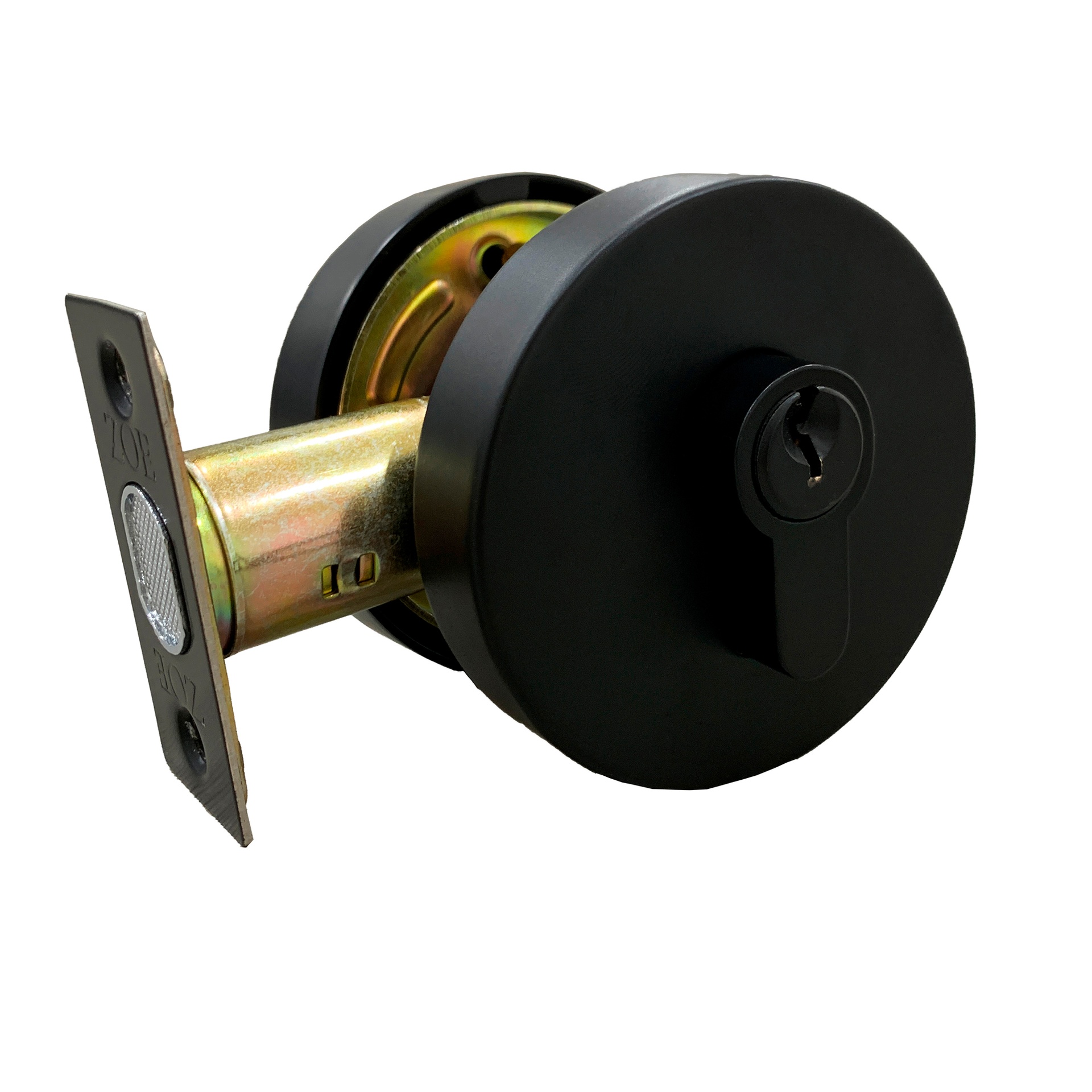 Cerradura Cerrojo Redondo Cilindro Mariposa Zoe Negro Mate Blister - Imagen 2