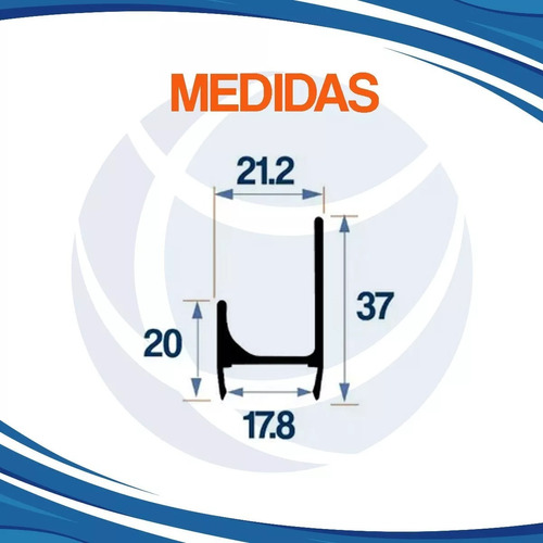 Perfil Tirador Aluminio Manija H 18 Mm 3 Mt Negro - Imagen 2