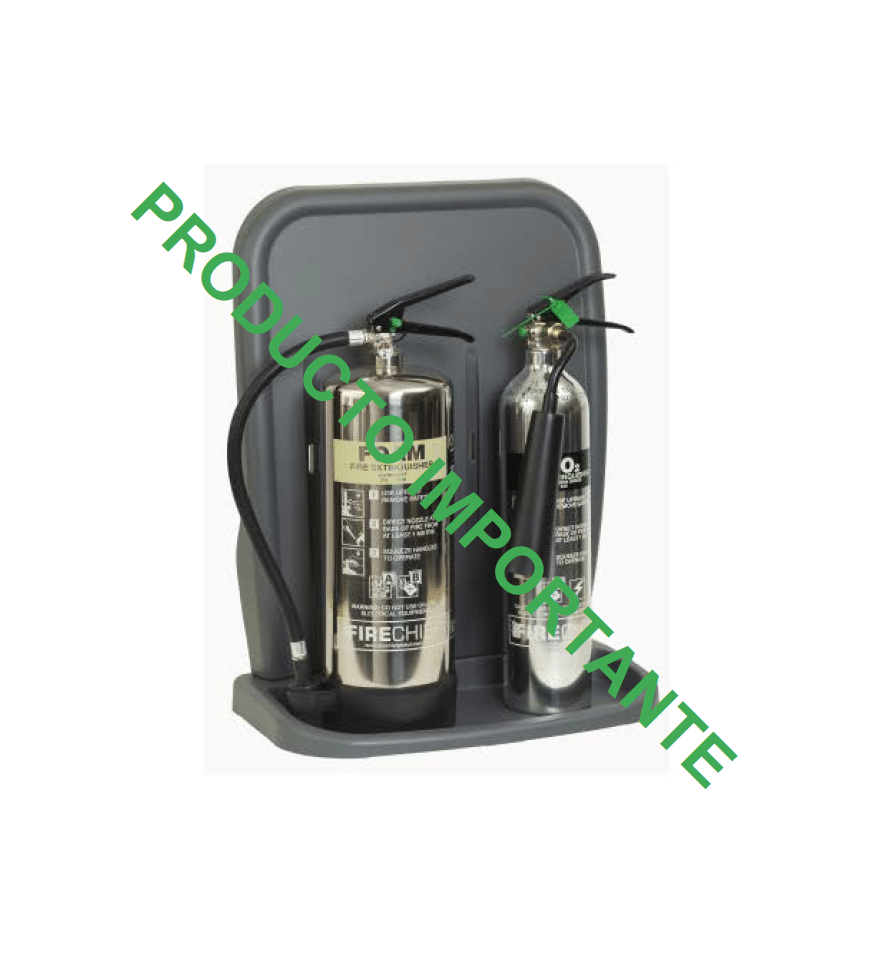 Soporte de dos partes para extintor doble. HS25