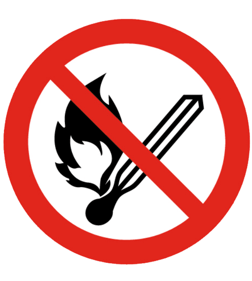Señal / Cartel de Prohibido fumar encender fuego y llama - Imagen 2