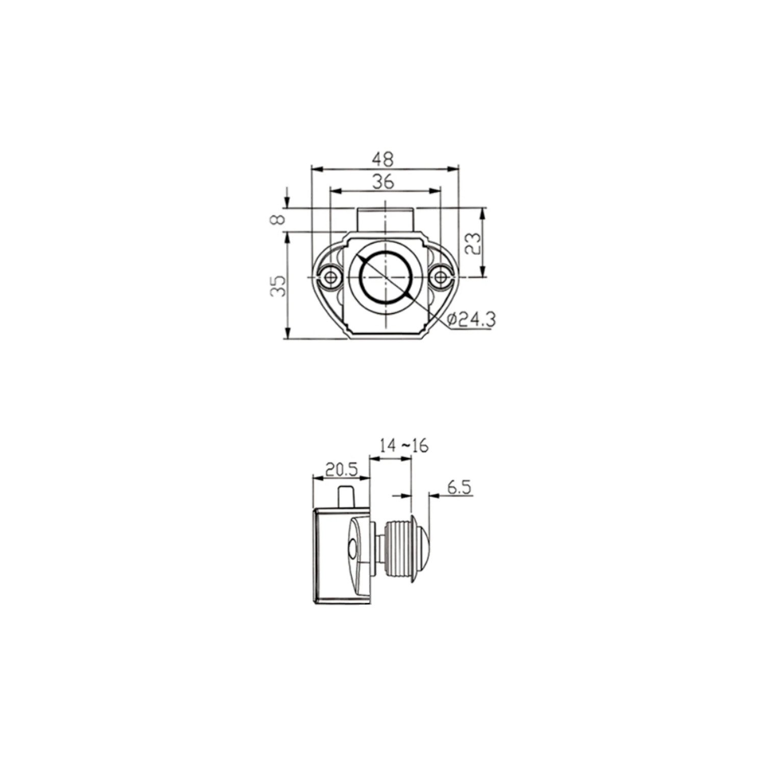 Cierre para Puerta Con Pulsador Pequeño Metalizado - Imagen 2