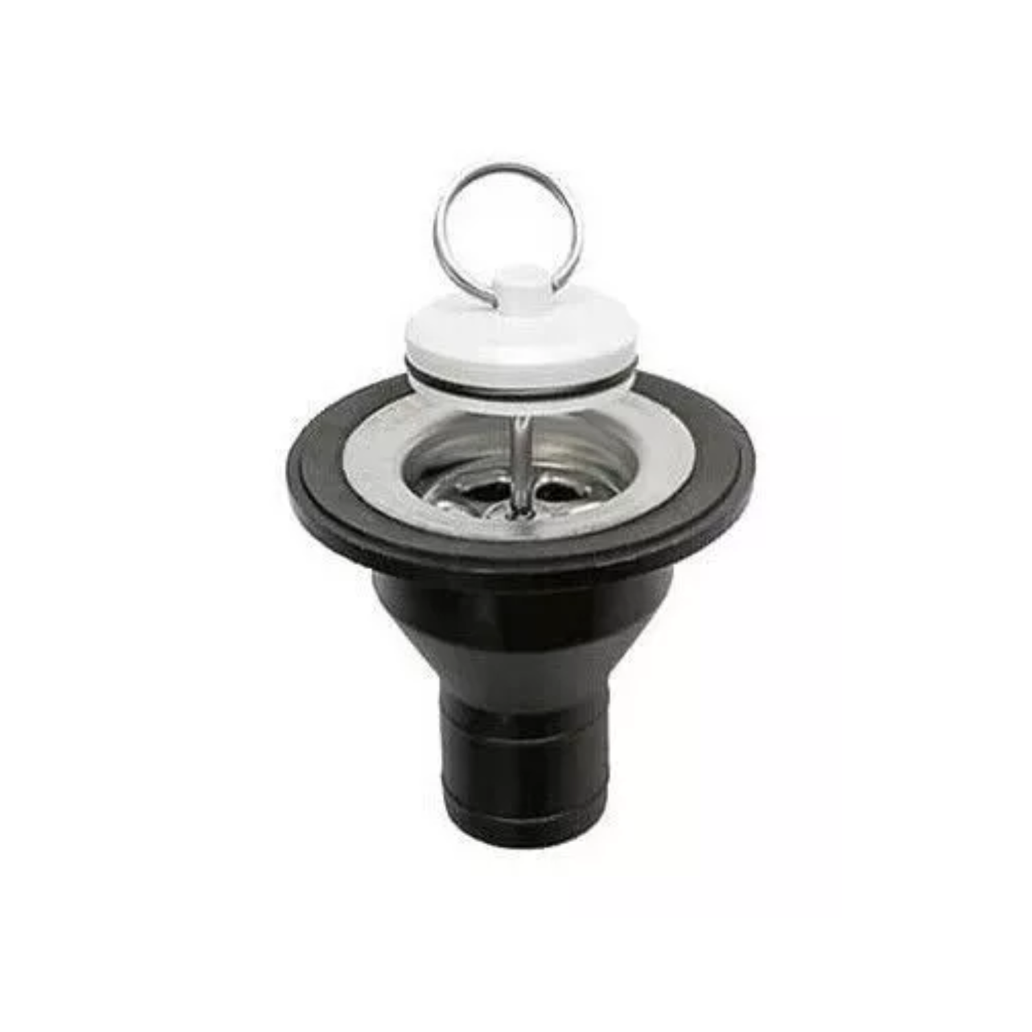 Desagüe Negro Recto Con Tapón Para Manguera 25 mm