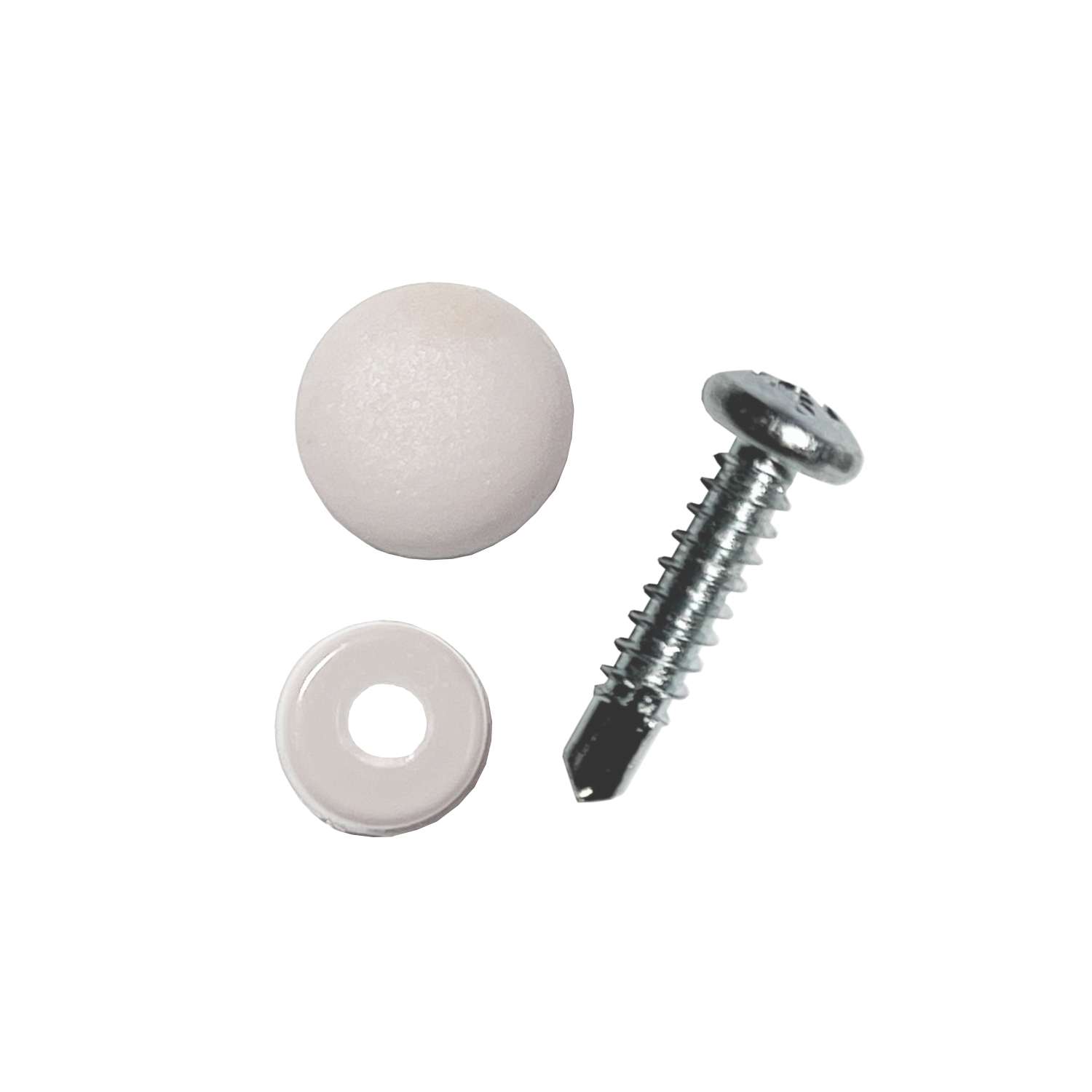 Set 1000 Tornillos Arandelas y Tapones Para Molduras y Paneles ABS Beige - Imagen 2