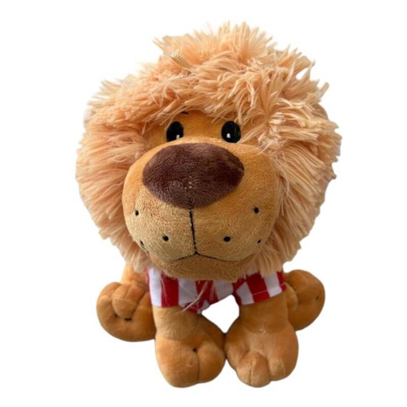 Peluche león rojiblanco