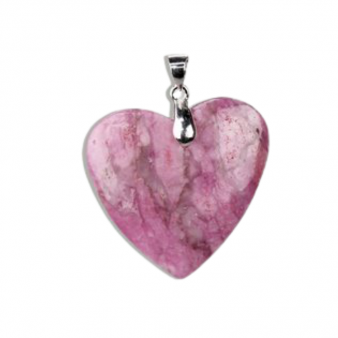 Colgante corazón cobaltocalcita- plata - Imagen 2