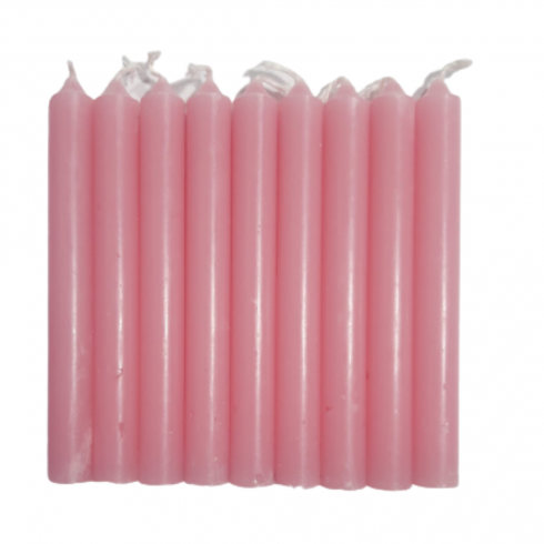 Vela rosa , pack 9 uds,10 x 1 cm - Imagen 2